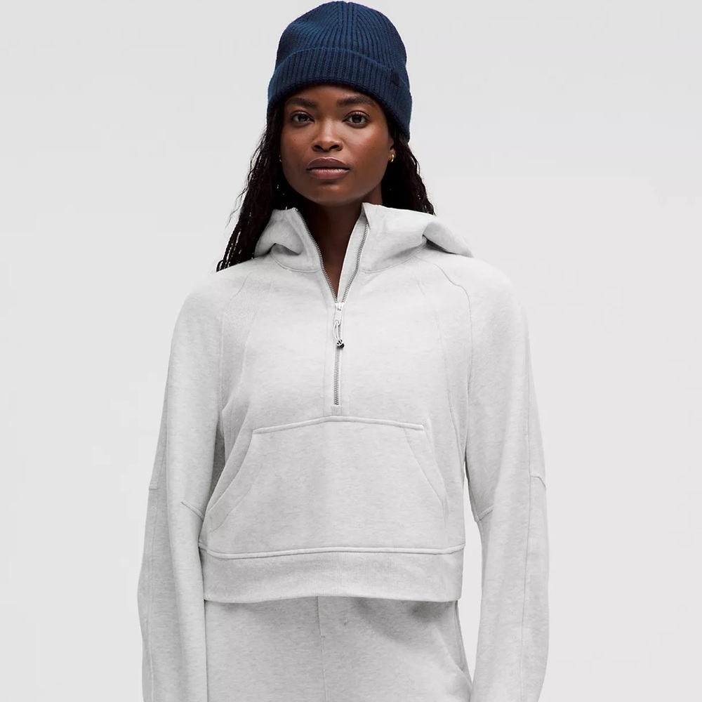 Lululemon Heathered Grey Scuba Oversized Half-Zip Hoodie